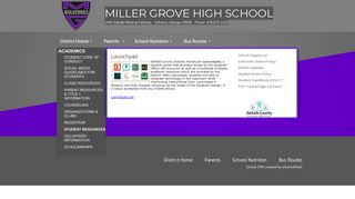 Student Resources - Miller Grove High School - DeKalb County Schools