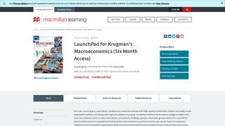 LaunchPad for Krugman's Macroeconomics (Six ... - Macmillan Learning