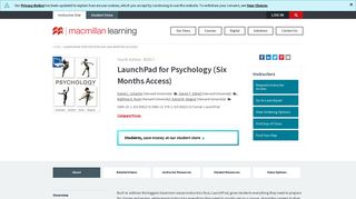 LaunchPad for Psychology (Six Months Access ... - Macmillan Learning