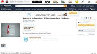 LaunchPad for Psychology (12 Month Access Card): 11th Edition ...