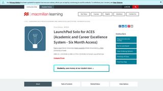 LaunchPad Solo for ACES (Academic and Career Excellence ...