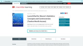 LaunchPad for Moore's Statistics: Concepts and Controversies ...