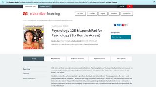 Psychology 12E & LaunchPad for Psychology (Six Months Access ...