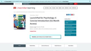LaunchPad for Psychology: A Concise Introduction (Six Month Access ...
