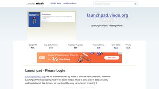 Launchpad.viedu.org website. Launchpad - Please Login.