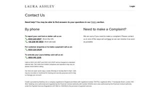 Contact Us - Online Account Manager | Laura Ashley