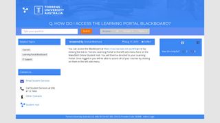 How do I access the Learning Portal Blackboard? - FAQs - Fitzroy