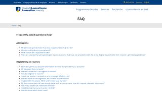 Université Laurentienne | FAQ