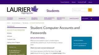 Student Computer Accounts and Passwords | Students - Wilfrid Laurier ...