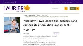 With new Hawk Mobile app, academic and campus life information is ...
