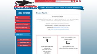 Disaster Tool Kit - Louisiana USA Federal Credit Union