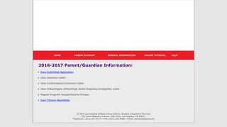 Parent Information - eChoices - Lausd