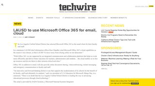 LAUSD to use Microsoft Office 365 for email, cloud - Techwire