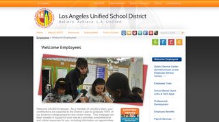 Welcome Employees – Employees – Los Angeles Unified School District