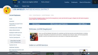 Current Employees / Home - Los Angeles Unified School District