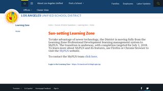 Learning Zone / Home - lausd