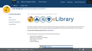 e-Library Information / Home - Los Angeles Unified School District