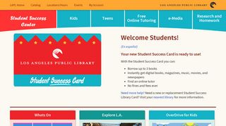 Welcome Students! | Los Angeles Public Library