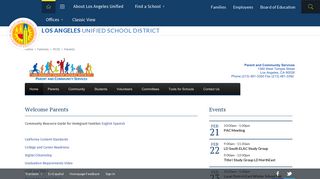 PCSS / Parents - Los Angeles Unified School District