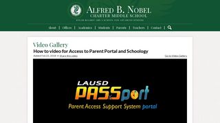 How to video for Access to Parent Portal and Schoology | Nobel ...