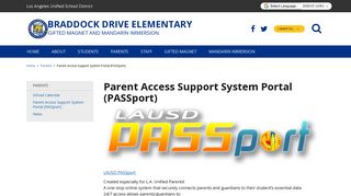 Parent Access Support System Portal (PASSport)