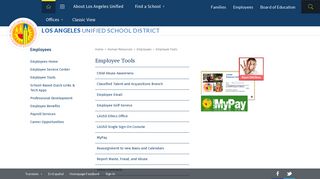 Employees / Employee Tools - Los Angeles Unified School District