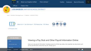 IT HelpDesk / Accessing Your Pay Stub Online