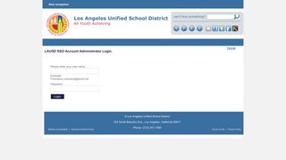 LAUSD SSO Account Administrator Login. Home Please enter your ...
