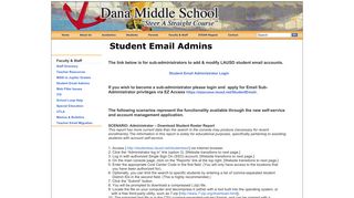 Dana MS: Student Email Admins