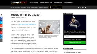 Secure Email by Lavabit | Dark Web News