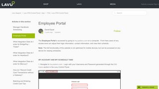 Employee Portal – Lavu Support