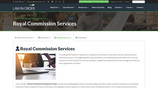 Royal Commission Services - Law In Order