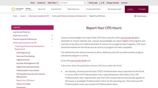 Report Your CPD Hours - Lawyer | Law Society of Ontario