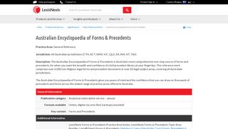 Australian Encyclopaedia of Forms & Precedents | LexisNexis® Australia