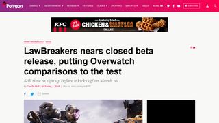 LawBreakers nears closed beta release, putting Overwatch ... - Polygon