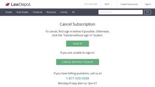 Cancel Subscription | LawDepot