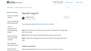 How Do I Log In? – Lawline Support