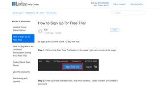 How to Sign Up for Free Trial – Lawline Support