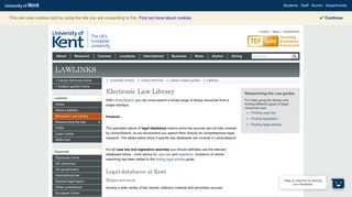Electronic Law Library - Lawlinks - University of Kent