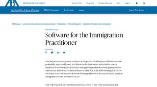 Software for the Immigration Practitioner - American Bar Association