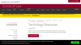 LawNET | Technology Resources | Fordham