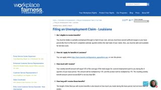 Filing an Unemployment Claim - Louisiana - Workplace Fairness