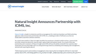Natural Insight Announces Partnership with iCIMS, Inc.