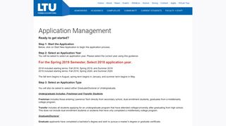 Application Management - Lawrence Technological University