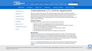 LTU Online Applicants - Lawrence Technological University