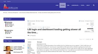 LBI login and dashboard loading getting slower all the time ...