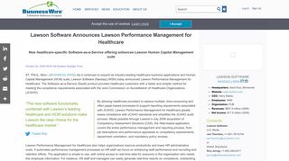 Lawson Software Announces Lawson Performance Management for ...