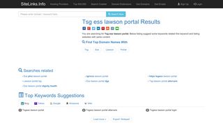 Tsg ess lawson portal Results For Websites Listing - SiteLinks.Info