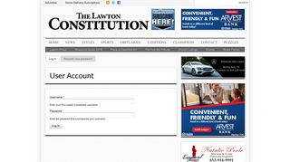 User account | The Lawton Constitution