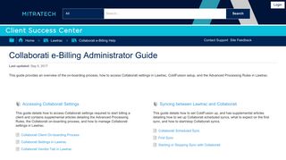 Collaborati e-Billing Administrator Guide - Mitratech Success Center